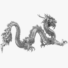 Silver Chinese Dragon Rigged for Maya 3D